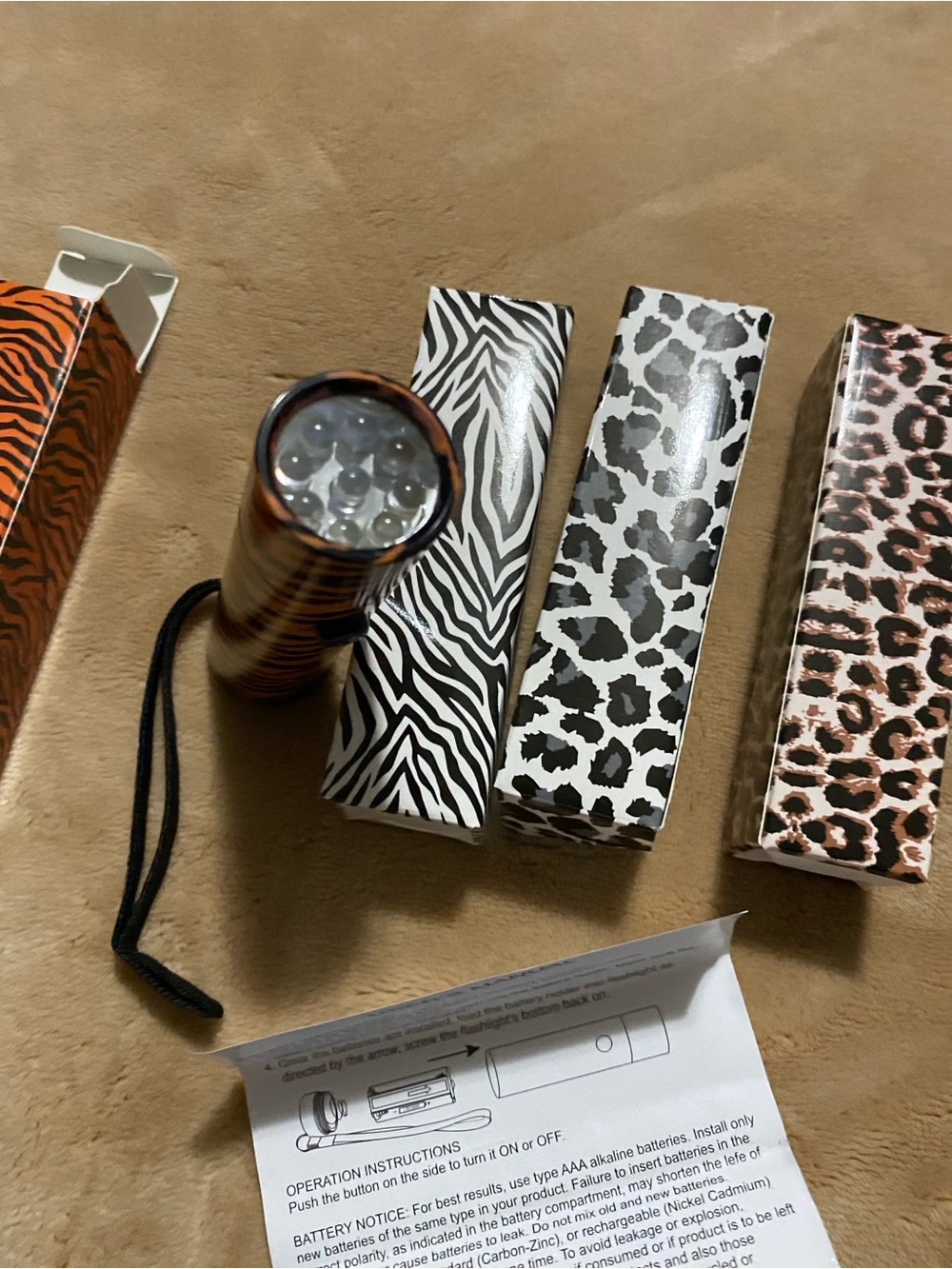 Stylish Animal Print Mini Flashlight Set - Picture 2 of 2